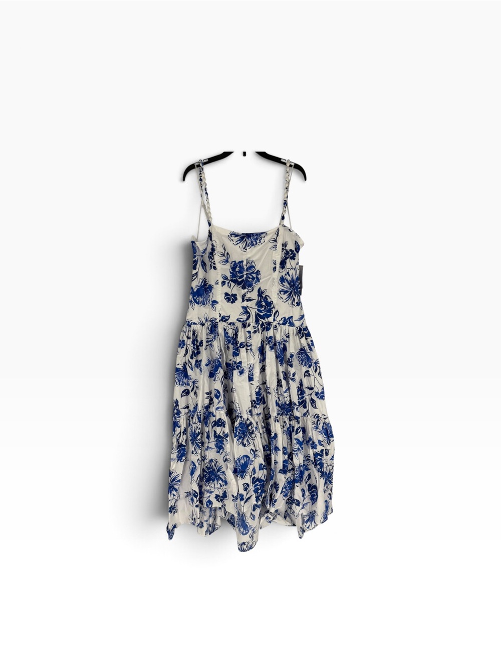 New 1. State Blue & White Floral Tie-Shoulder Midi Dress size Medium - Picture 2 of 5